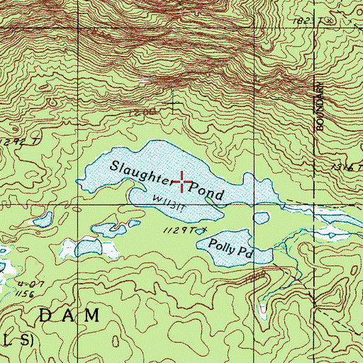 Topographic Map of Slaughter Pond, ME