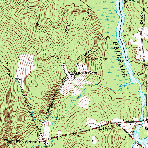 Topographic Map of Smith Cemetery, ME