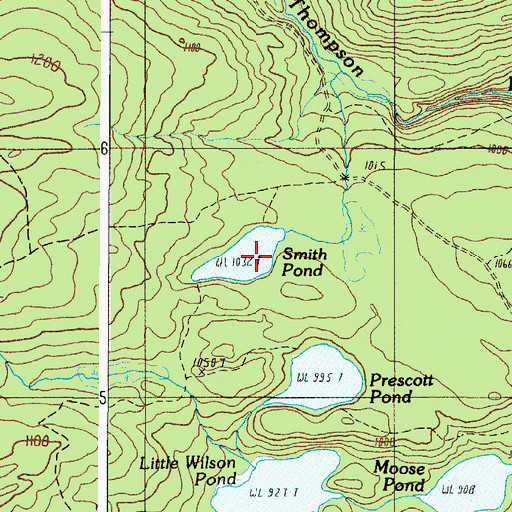 Topographic Map of Smith Pond, ME