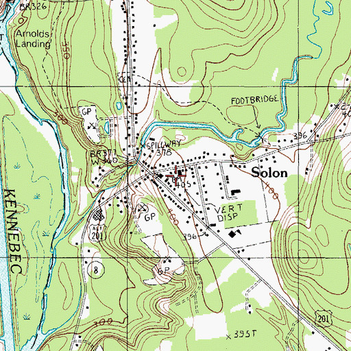 Topographic Map of Solon, ME