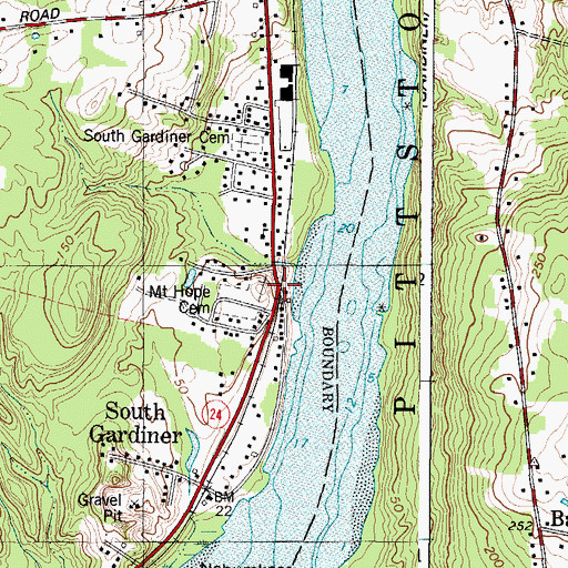Topographic Map of South Gardiner, ME