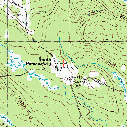 Topographic Map of South Parsonsfield, ME