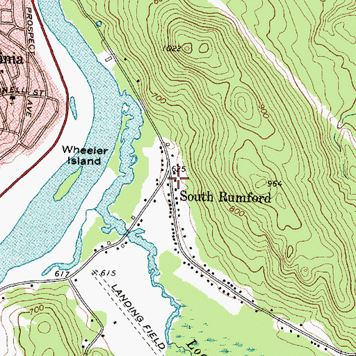 Topographic Map of South Rumford, ME