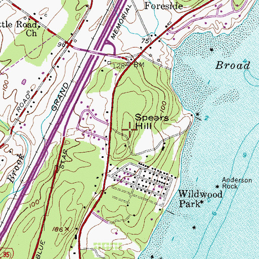 Topographic Map of Spears Hill, ME