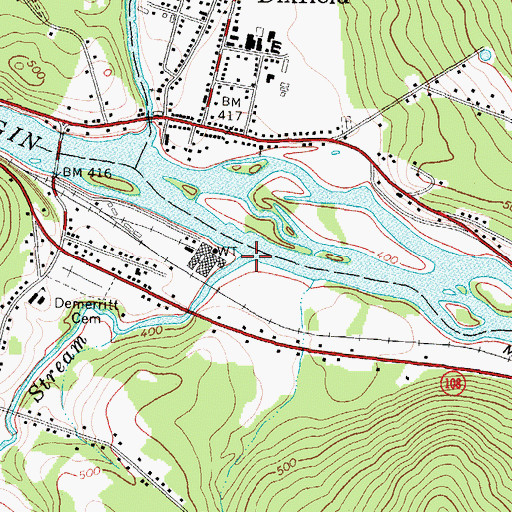 Topographic Map of Spears Stream, ME