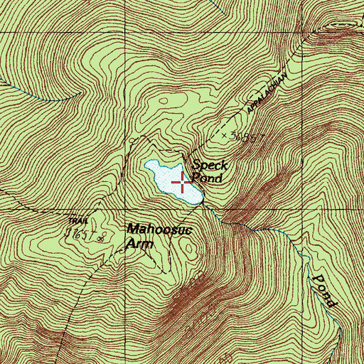 Topographic Map of Speck Pond, ME