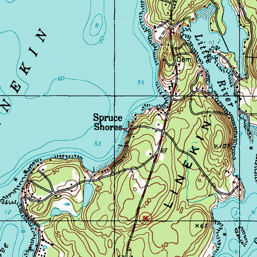 Topographic Map of Spruce Shores, ME