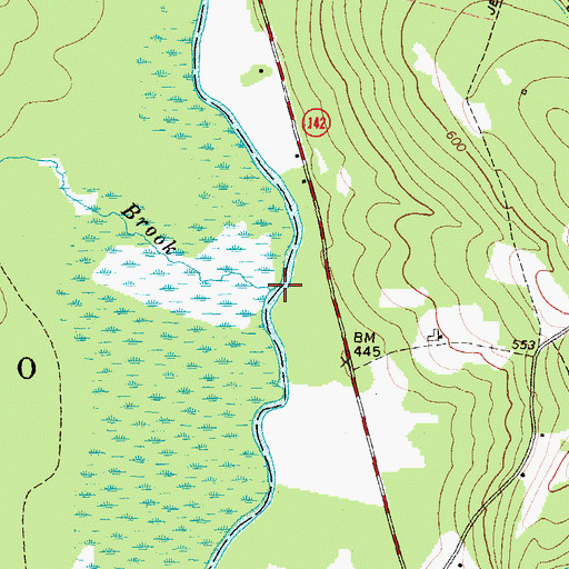 Topographic Map of Staples Brook, ME