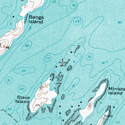 Topographic Map of Stave Island Ledge, ME