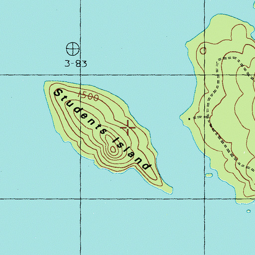 Topographic Map of Students Island, ME