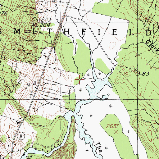Topographic Map of Sucker Brook, ME