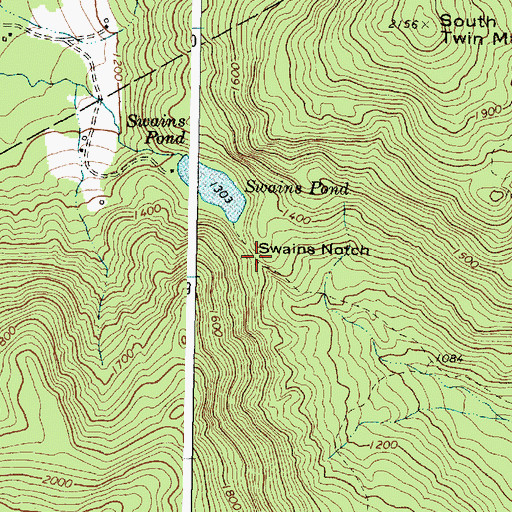 Topographic Map of Swains Notch, ME