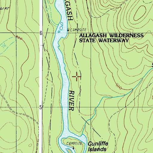 Topographic Map of Sweeney Brook, ME