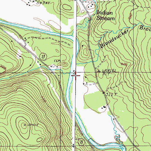 Topographic Map of Taylor Brook, ME