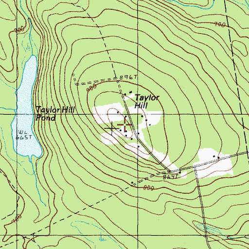 Topographic Map of Taylor Hill, ME