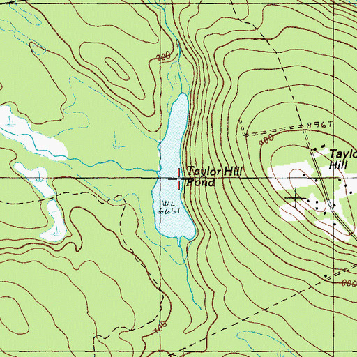 Topographic Map of Taylor Hill Pond, ME