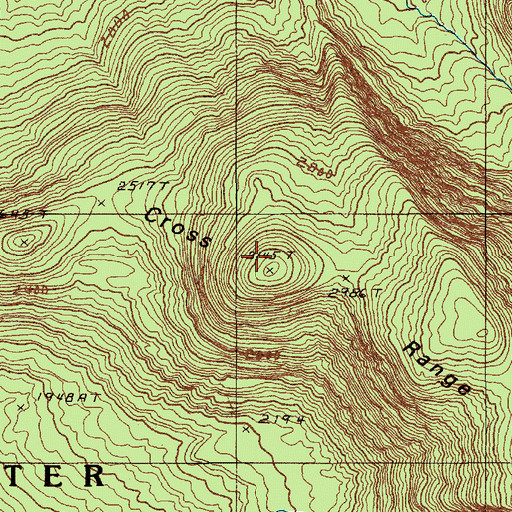 Topographic Map of The Cross Range, ME