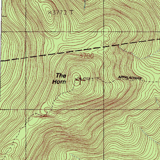Topographic Map of The Horn, ME