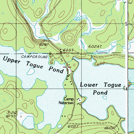 Topographic Map of Togue Pond Camp, ME