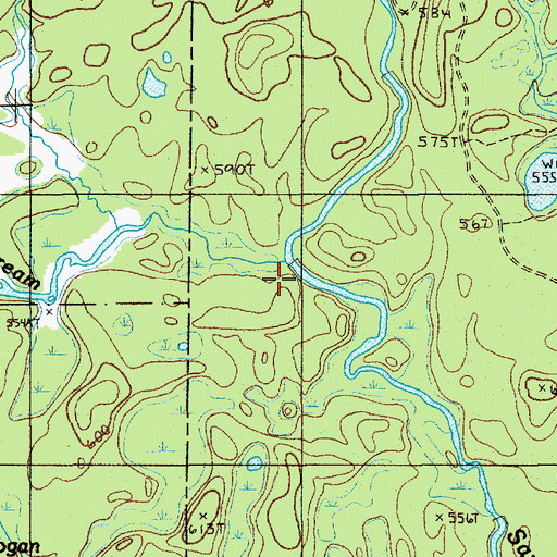 Topographic Map of Togue Stream, ME