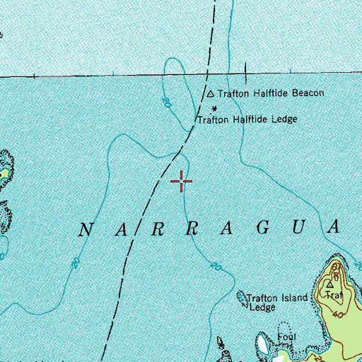 Topographic Map of Trafton Halftide Ledge, ME
