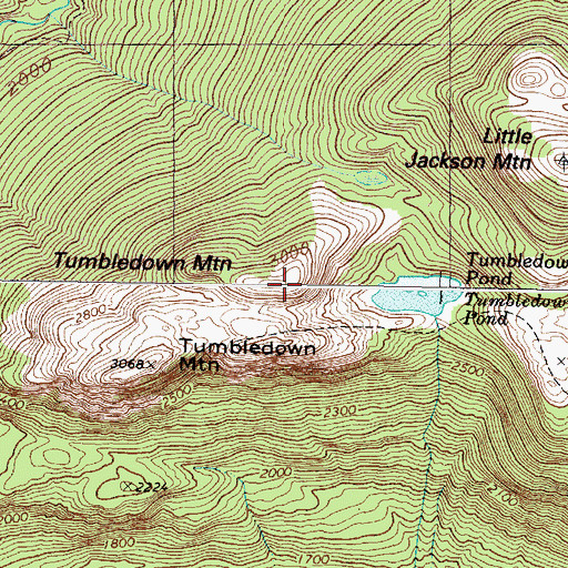 Topographic Map of Tumbledown Mountain, ME