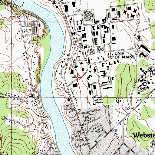 Topographic Map of University of Maine, ME