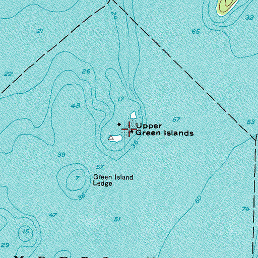 Topographic Map of Upper Green Islands, ME
