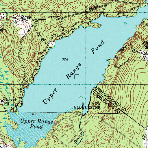 Topographic Map of Upper Range Pond, ME