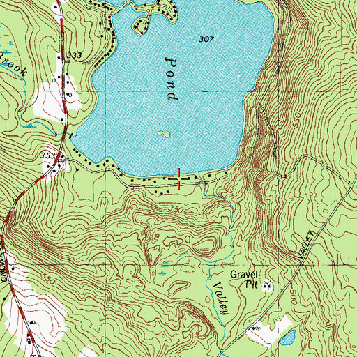 Topographic Map of Valley Brook, ME