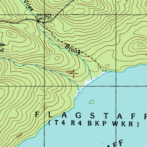Topographic Map of Viles Brook, ME