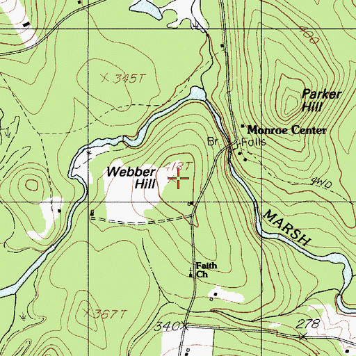 Topographic Map of Webber Hill, ME