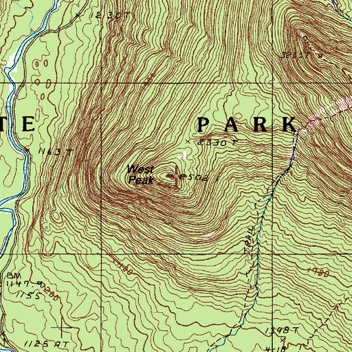 Topographic Map of West Peak, ME