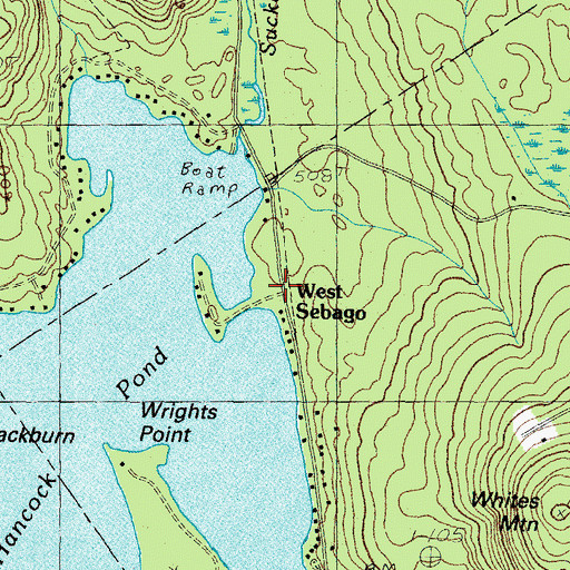 Topographic Map of West Sebago, ME