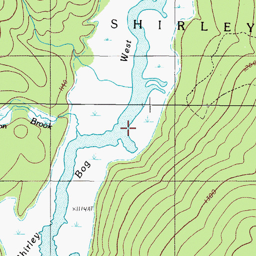 Topographic Map of West Shirley Bog, ME