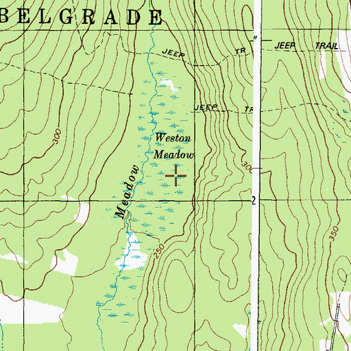 Topographic Map of Weston Meadow, ME