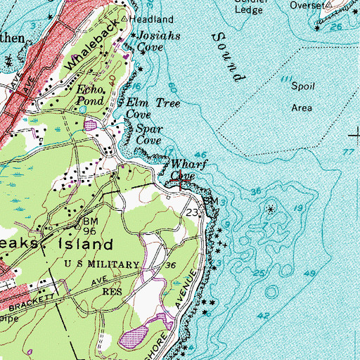 Topographic Map of Wharf Cove, ME