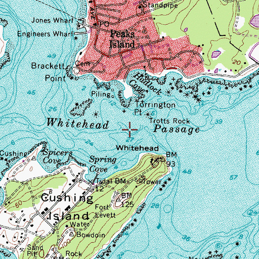 Topographic Map of Whitehead Passage, ME