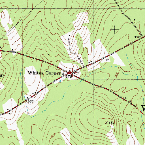 Topographic Map of Whites Corner, ME