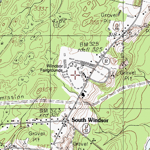 Topographic Map of Windsor Fairgrounds, ME