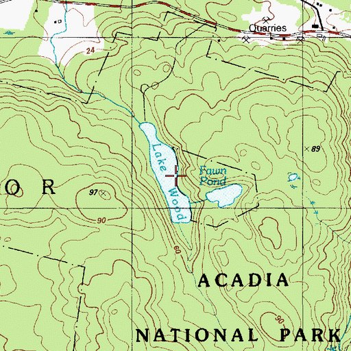 Topographic Map of Lake Wood, ME