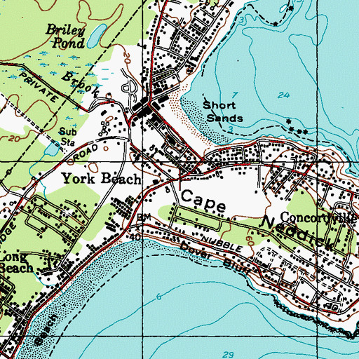Topographic Map of York Beach, ME