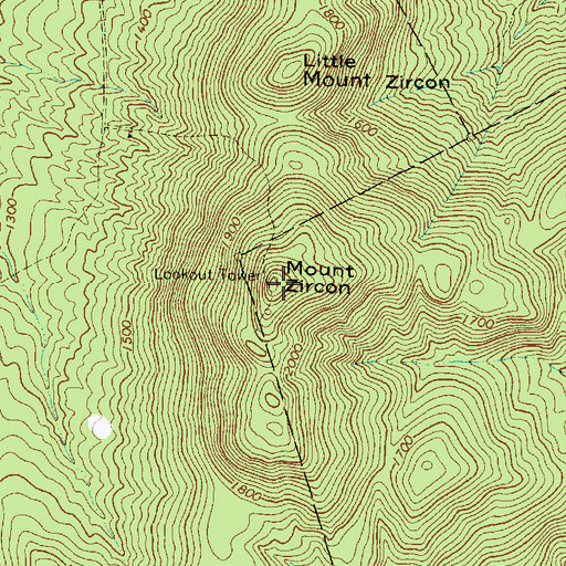 Topographic Map of Mount Zircon, ME