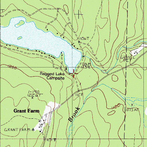 Topographic Map of Ragged Lake Campsite, ME