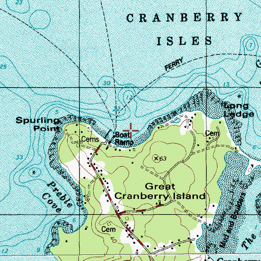 Topographic Map of Spurling Cove, ME