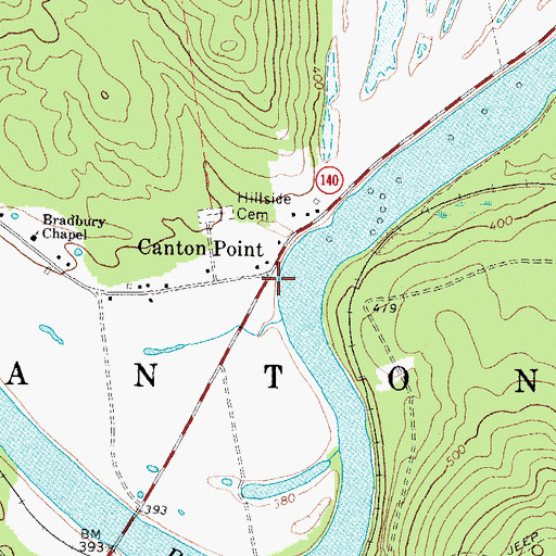 Topographic Map of Canton Point, ME