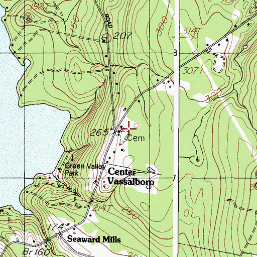 Topographic Map of Center Vassalboro, ME