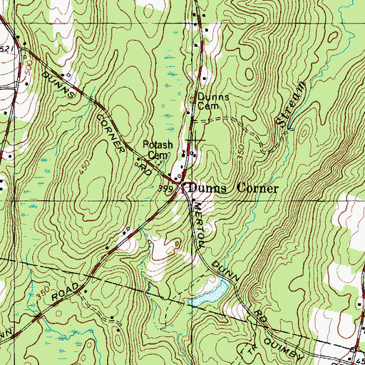 Topographic Map of Dunns Corners, ME