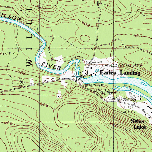 Topographic Map of Earley Landing, ME