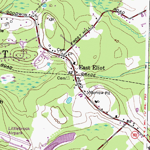 Topographic Map of East Eliot, ME